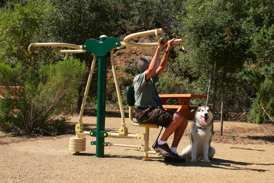 Fitness Trail Man and Dog