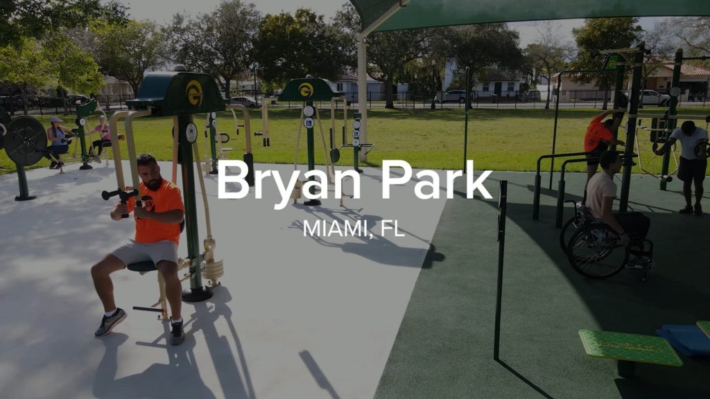 Intro screen for a video highlighting Bryan Park in Miami, FL