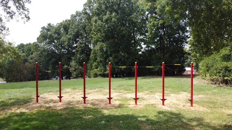 Red Pull-Up Bars