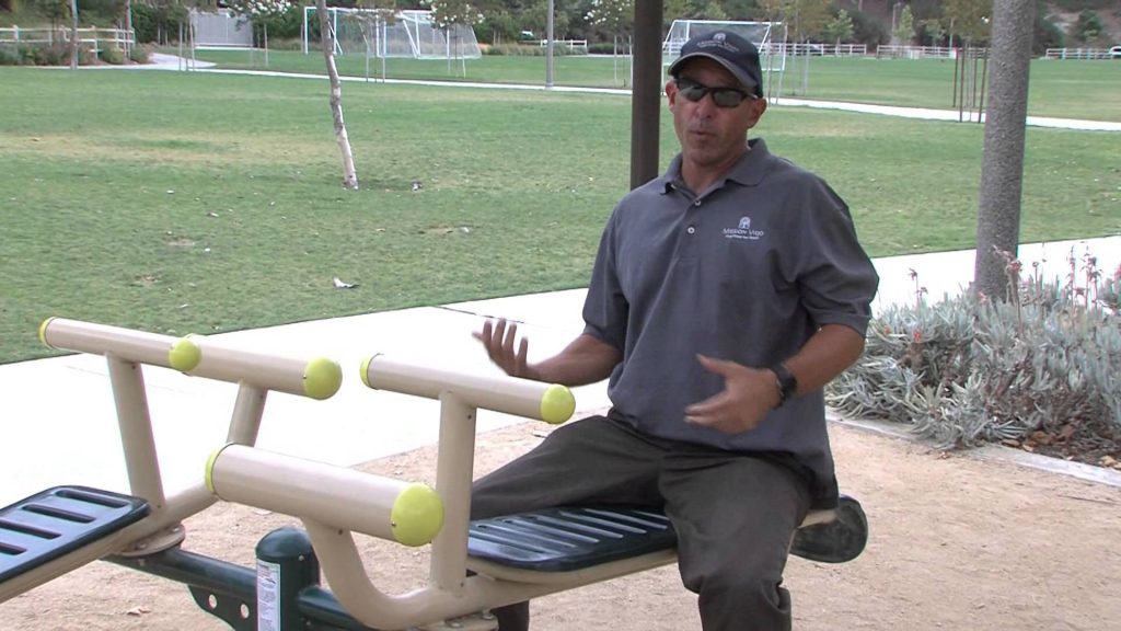 Intro screen for a video highlighting Healthy Mission Viejo - Greenfields Outdoor Fitness