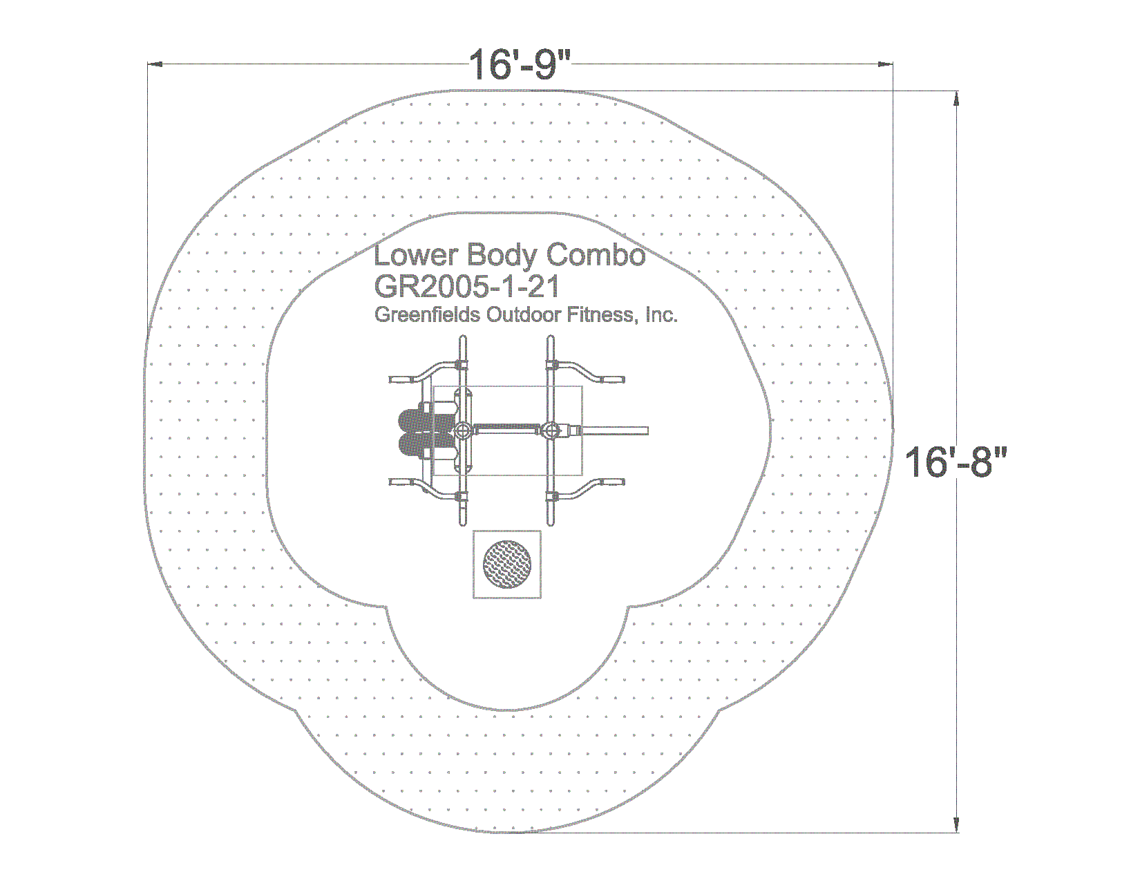 2D Top View Diagram of Back Extension with ADA Clearances