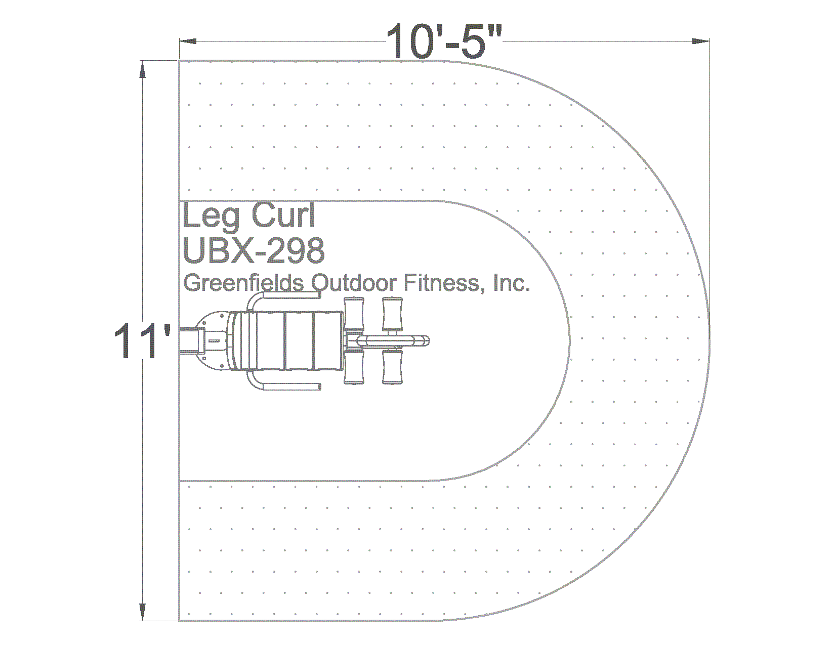 2D Top View Diagram of Back Extension with ADA Clearances